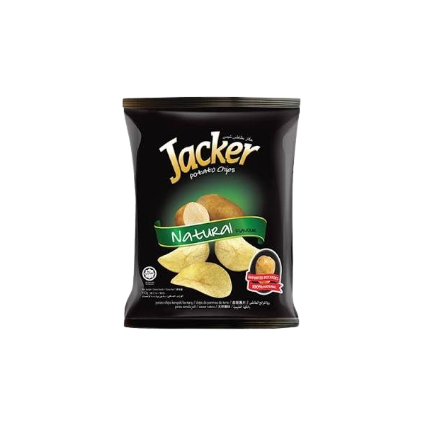 Jacker Potato Chips Natural 60gm 12pcs per bag