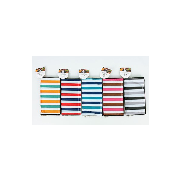 Folded Shopping Bag With Zip - Stripes 38 x 40cm