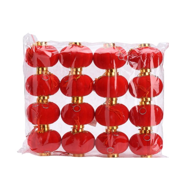 16pc Velvet Mini Red Lanterns