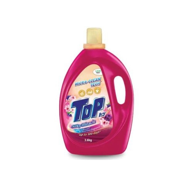 TOP Fabric Detergent Liquid Bottle 3.6Kg Silky Sakura (Red)
