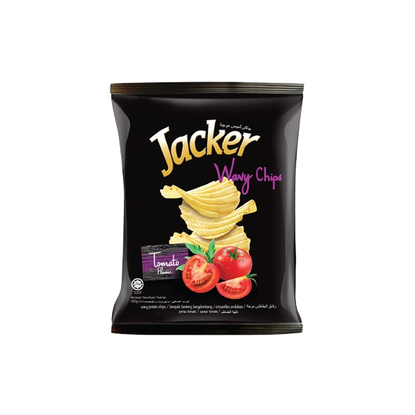 Jacker Waver Chips Tomato 60gm 12pcs per bag