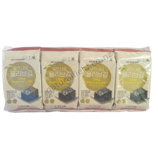 TAEKYUNG OLIVE SEAWEED TRAY TYPE 4G x8S (09269 )