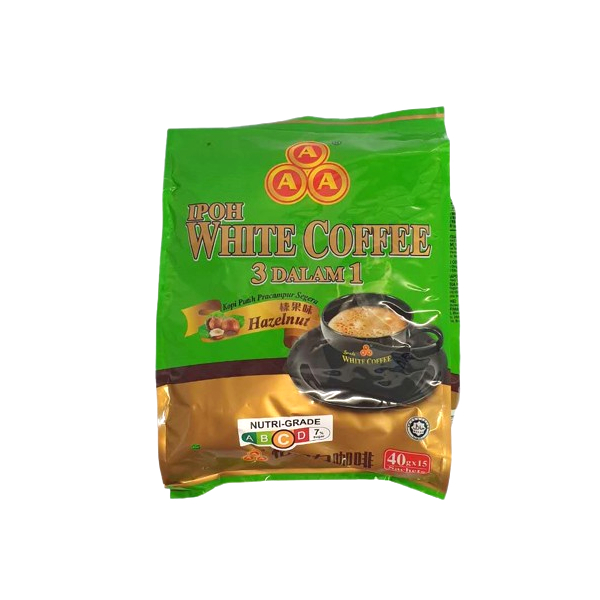 3A Ipoh White Coffee 3in1 (Hazelnut) 40gm x 15bag
