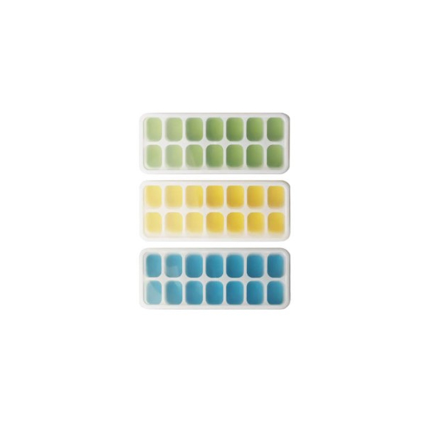 14-Cube Plastic Ice Trays Silicone Base