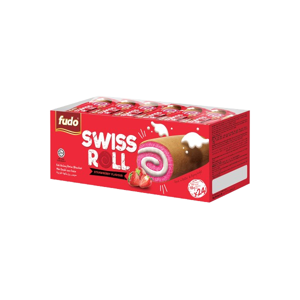 Fudo Swiss Roll Strawberry 18gm x 24pcs