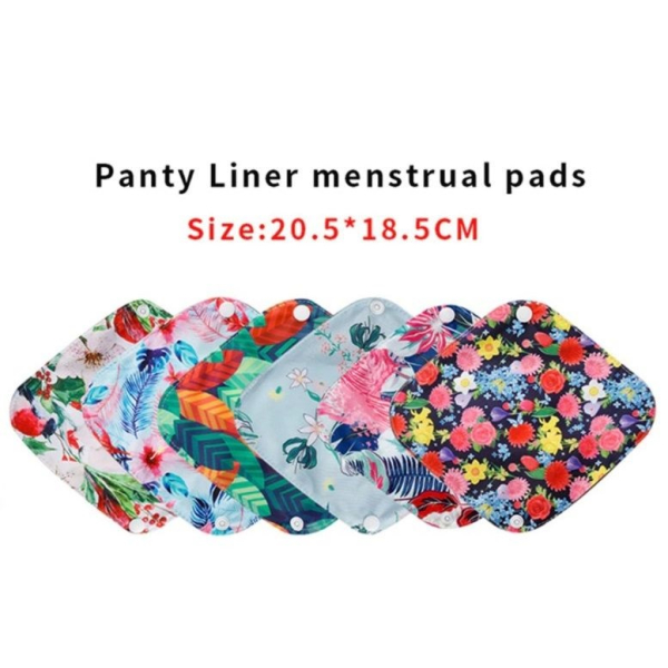 10 x Eco Pads Panty Sanitary Liners with Charcoal & PUL Lining, Clip-On, Incontinence