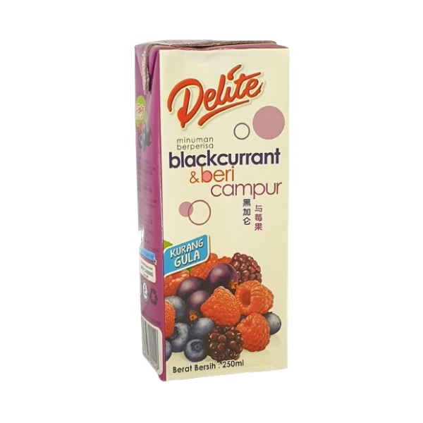 Delite Blackcurrant & Mixed Berries Drink (LS) 250ml x 4 x 6