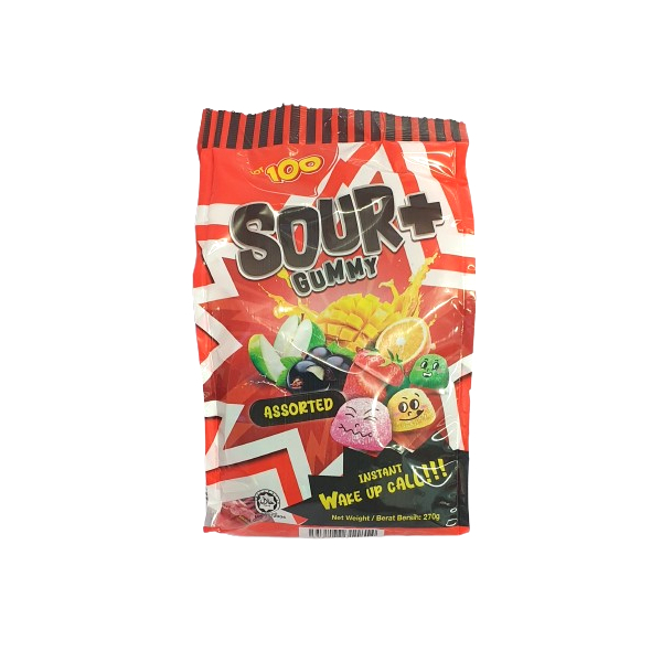 LOT 100 SOUR+ GUMMY ASSORTED 270G