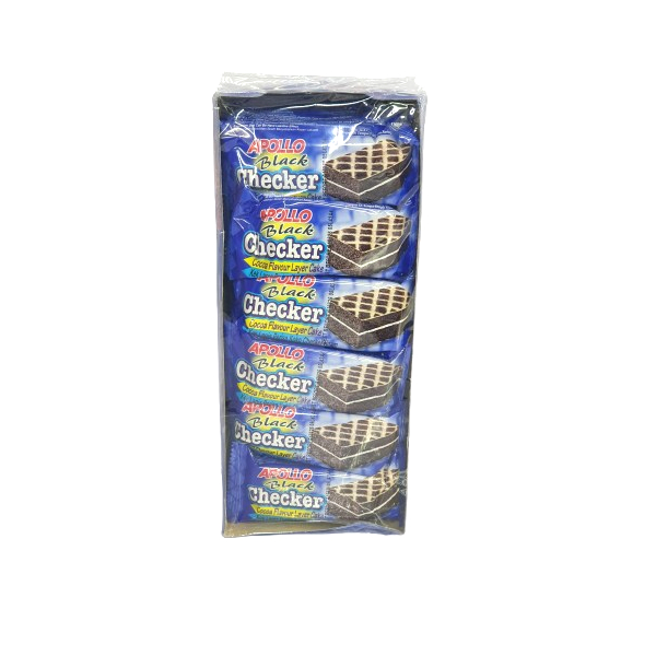Apollo Black Checker Cocoa Flavour Layer cake 18g x 24's