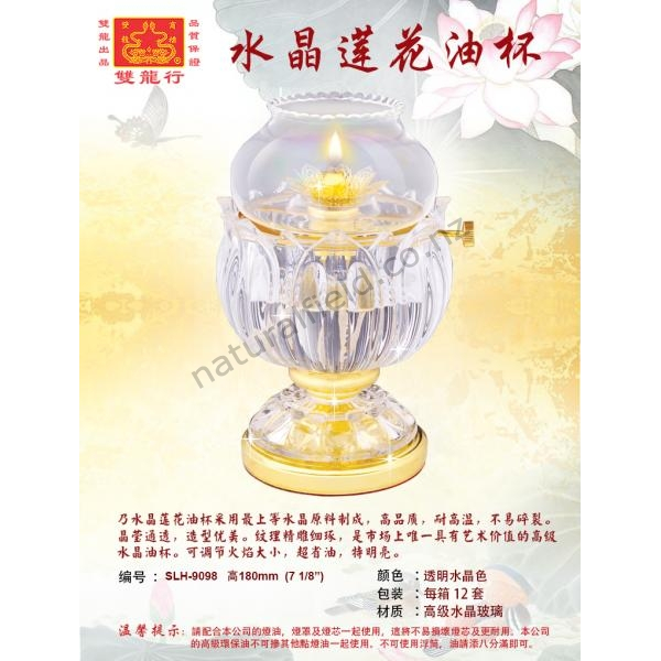 Crystal Lamp adjustable flame 9098