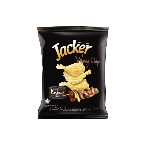 Jacker Waver Chips BBQ 60gm 12pcs per bag