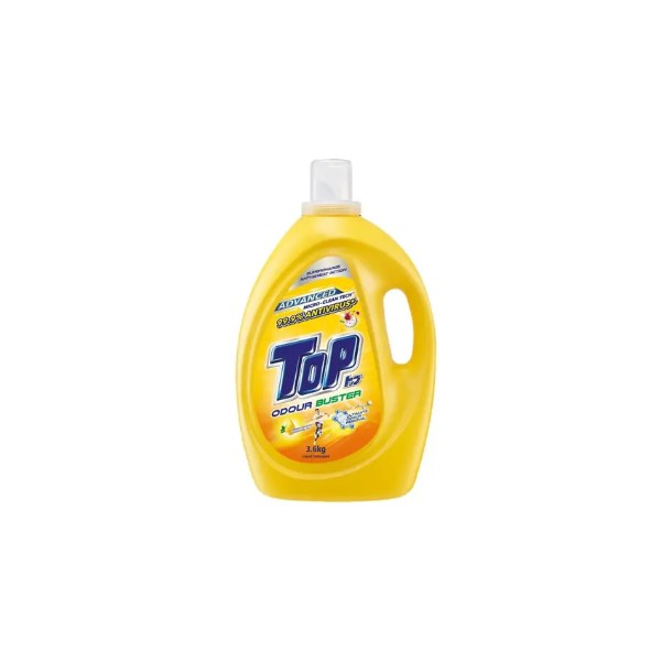 TOP Fabric Detergent Liquid Bottle 3.6Kg Odour Buster (Yellow)