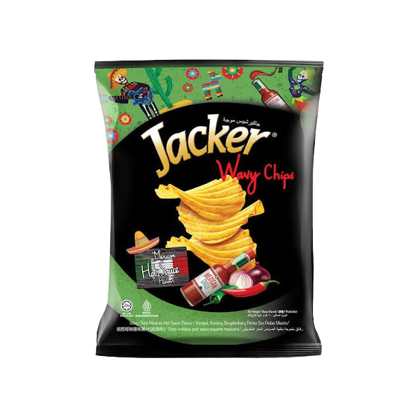 Jacker Waver Chips Mexican Hot Sauce 60gm 12pcs per bag