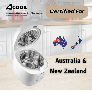 ACook by Buffalo BOILSTEAM Stainless Steel Inner Pot Mini Rice Cooker 2L (4-5 Cups)