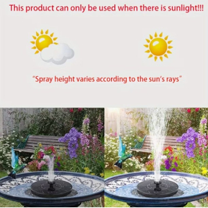 Floating Solar Fountain Pump IPX8 | 6 Replaceable Nozz...