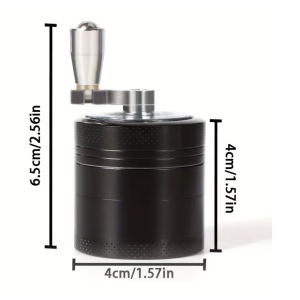 Zinc Alloy Four-Layer Metal Herb Grinder with Handle 40mm