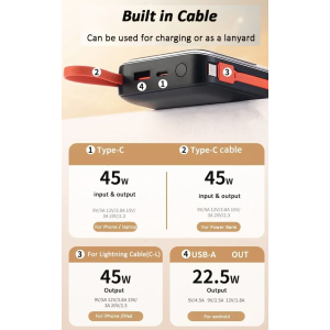 20000mAh PD45W Fast Charging Power Bank &ndash; Portable Charger for USB Devices