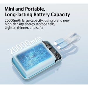 20000mAh Portable Power Bank 45W Type-C & Apple Super Fast Charging Cables