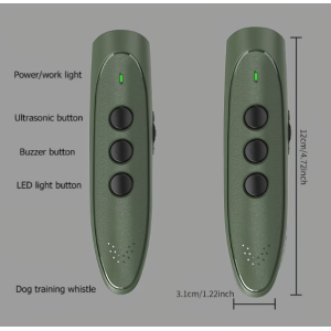 Ultrasonic Dog Trainer with 3 Modes & LED Light, USB-C