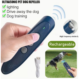 Ultrasonic Dog Trainer with 3 Modes & LED Light, USB-C