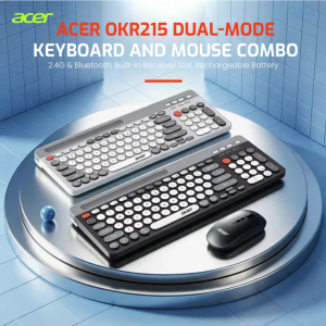 Acer OKR215 Wireless Keyboard & Bluetooth Mouse - Slim...