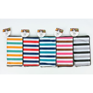 Folded Shopping Bag With Zip - Stripes 38 x 40cm