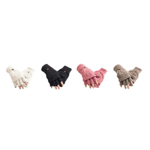 Fingerless Hand Mittens Gloves with Finger Caps Covers Beanies