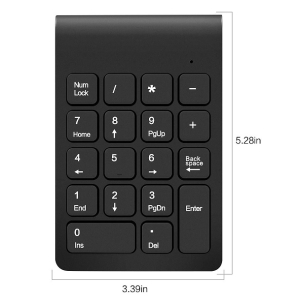 Mini Wireless USB 18 Key Numeric Keypad + Mouse - Portable, Cordless