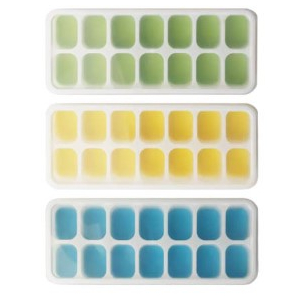 14-Cube Plastic Ice Trays Silicone Base
