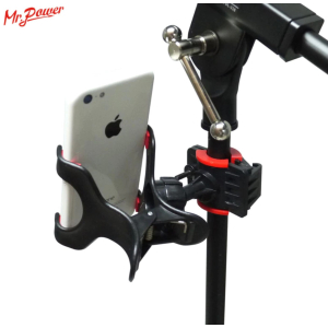 Phone Holder Clip on Microphone Stand or Handle Bars