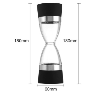 2 in 1 Hourglass Shaped Salt & Pepper Mill Spice Grinder Shaker for Herbs Spices