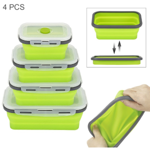 4pc Silicone Foldable Collapsable Food Grade Containers