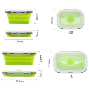 4pc Silicone Foldable Collapsable Food Grade Containers