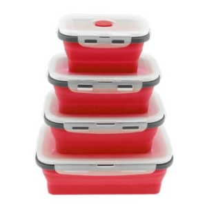 4pc Silicone Foldable Collapsable Food Grade Containers