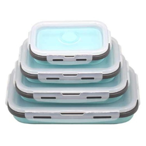 4pc Silicone Foldable Collapsable Food Grade Containers