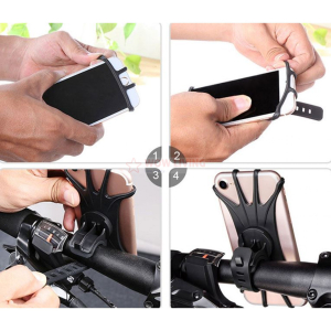 Phone Silicone Holder for Bikes, Scooters, Baby Prams, Poles, Shopping Carts