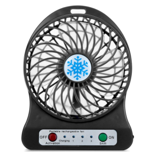 4 Mode Portable Mini Fan with LED Light + 1 x 18650 Rechargeable Battery