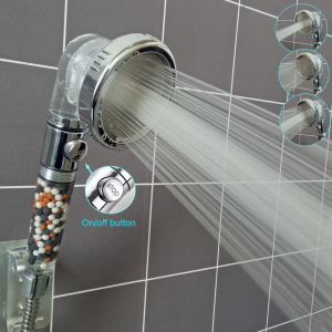 Adjustable 3 Mode High Pressure Shower Head with Beads