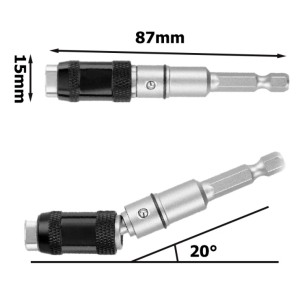 1/4" Hex Screw with Magnetic 20° Pivot Drill Bit Adaptor