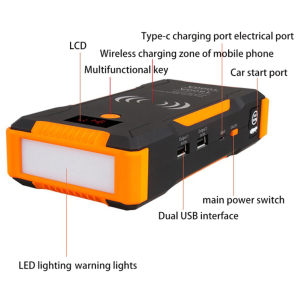 1500A Car Jump Starter 22000mAh 12V with Flashlight