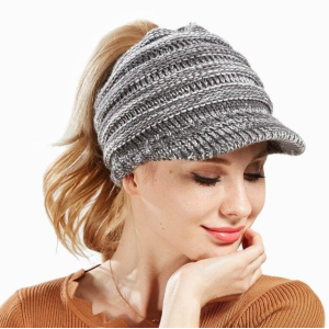 Ponytail Beanie with Visor