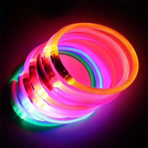 LED Illuminating Pet Dog Collar 70cm - Rechargeable, USB, Funky, Party Collar