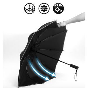 Automatic Fast Opening Umbrella, Reflective Edging, LED Light, Inverted Folds