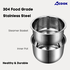 ACook Smart Stainless Steel 6 Cups Rice Cooker