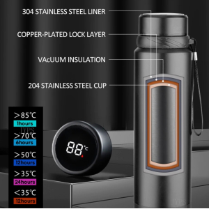 1L Temperature Display SS304 Thermos Tea Coffee Vacuum Flask Smart Water Bottle