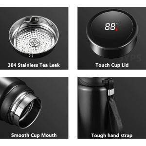 1L Temperature Display SS304 Thermos Tea Coffee Vacuum Flask Smart Water Bottle