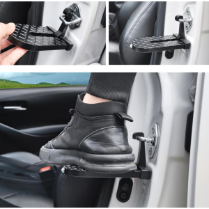 Foldable Car Door Step Pedal Universal Auto Rooftop Luggage Ladder Hooked Foot Pegs Doorstep Safety Hammer Car