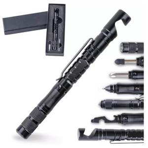 11-in-1 Multifunctional Tactical Pen with Compass Scre...