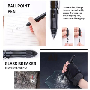 11-in-1 Multifunctional Tactical Pen with Compass Screw Bit for on the go