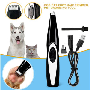 USB Cordless Pet Hair Trimmer Clipper Grooming Kit Pet...